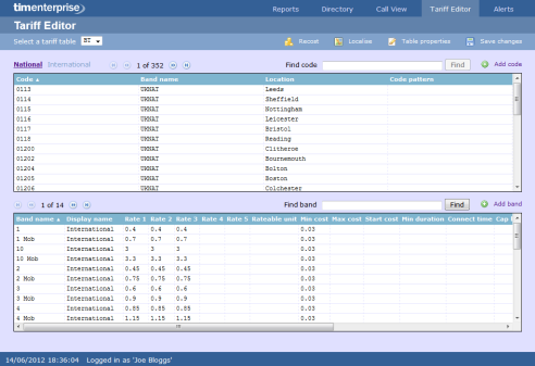 Tariff Editor