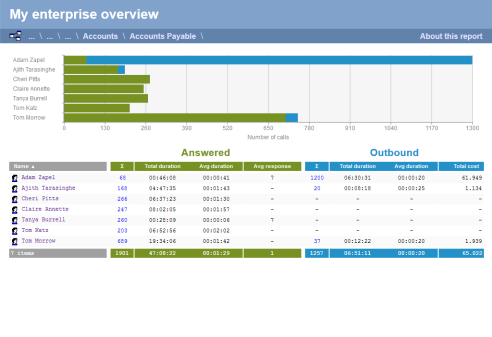 Enterprise Overview Report - User level